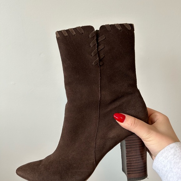 Something Navy Genuine Suede Chocolate Brown Boot Size 9 - Picture 3 of 6